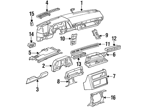 GM 14063229 Cover, Radio Opening