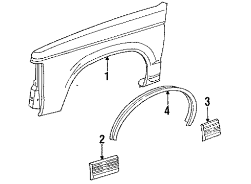 GM 15629999 Molding Assembly, Front Fender Lower Rear *Black