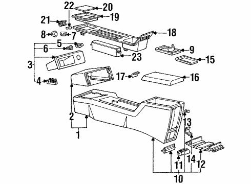 GM 22644737 Console Assembly, Front Floor Lower *Graphite