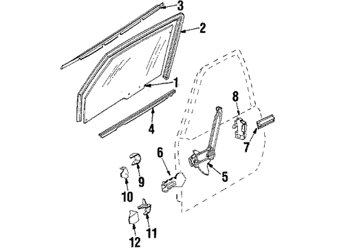 GM 22553843 SEALING STRIP, Front Door Window Channel