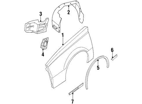 GM 25515317 Molding Assembly, Front Fender Side Front