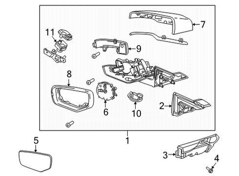 GM 84707164 Housing Assembly, O/S Rr View Mir