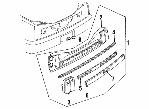 GM 16509913 Lamp, Rear Combination & Back Up Lh