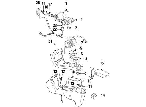 GM 10260827 Compartment Assembly, Front Floor Console Front *Black