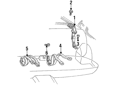 GM 12534912 Belt Asm,Rear Seat Center (Latch Side) *Pewter