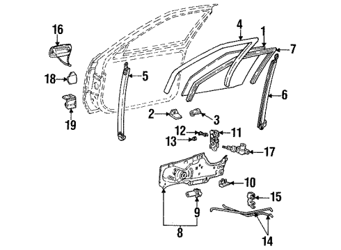 GM 16634749 Module Assembly, Front Side Door Locking System (W/ Window Regulator)