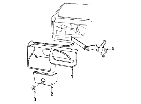 GM 22581871 Panel Assembly, Front Side Door Front Seat Belt Retractor Trim Fuel Injection*Sapphire