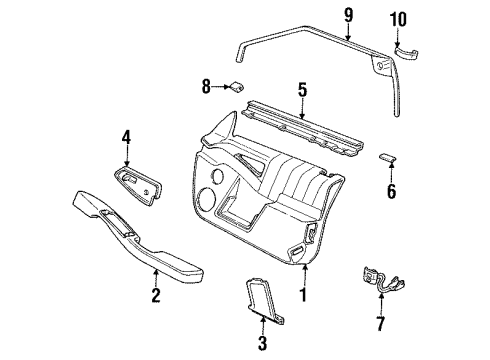 GM 10169295 ARMREST, Front Door Armrest