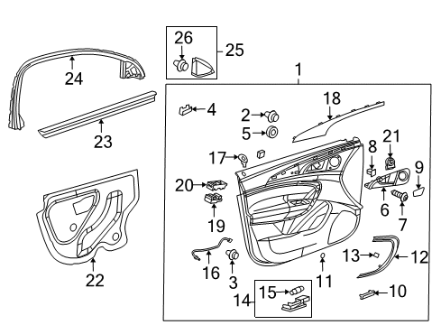 GM 22745813 Bezel Assembly, Front Side Door Window Switch *Cocoa