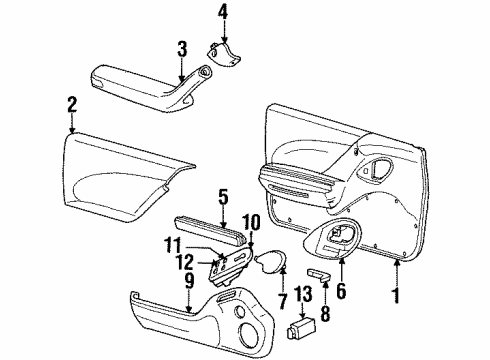 GM 12351322 Trim Assembly, Front Side Door Lh (Service) *Medium *Light Beige