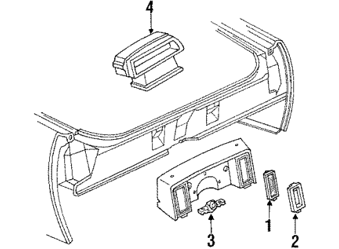 GM 5974472 Lamp Assembly, High Mounted Stop *Gray M D