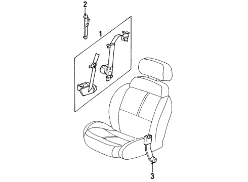 GM 21056108 Passenger Seat Belt Assembly *Ebony