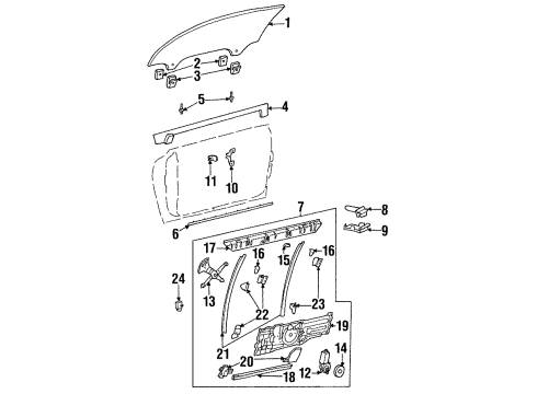 GM 25631662 Insulator, Front Side Door Window