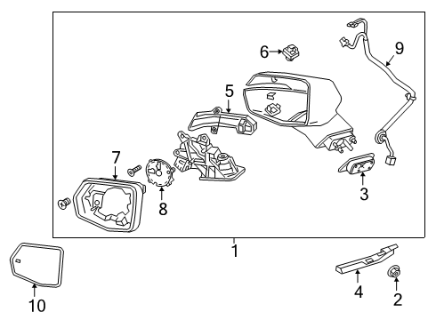 GM 84902746 Housing Assembly, O/S Rr View Mir *Serv Primer