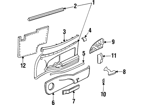 GM 22586054 MOLDING, Front Door Armrest