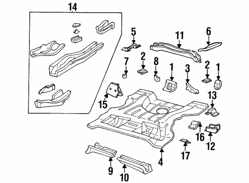 GM 3549421 Extension Assembly, Rear Window Panel Diagram Brace