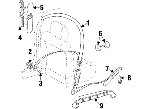 GM 9193900 Belt Kit,Rear Seat Center & Outer Seat Buckle *Beige