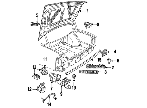 GM 12520451 Cylinder Kit,R/Compartment Lid Lock