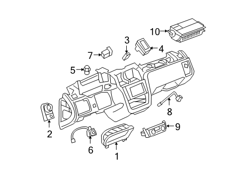 GM 15871736 Auxiliary Heater & Air Conditioner Control Assembly (At Roof Console) *Titanium