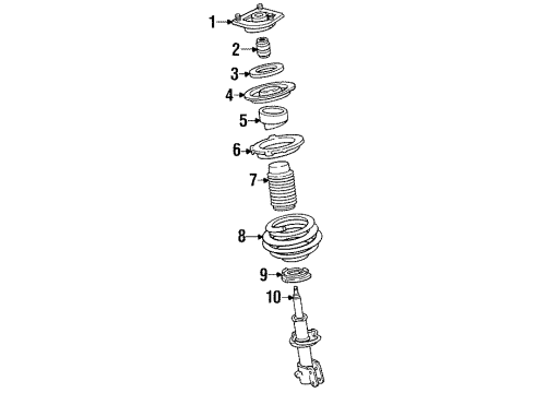 1998 Oldsmobile Regency Struts & Components - Front Diagram