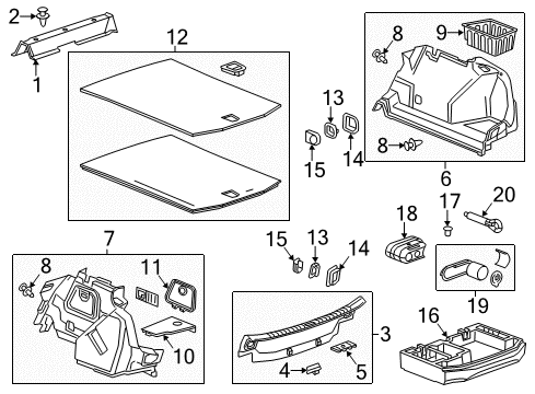 2015 Cadillac ATS Trim Assembly, Rear Compartment Side *Black Diamon Diagram for 23137746