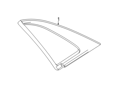 2017 Cadillac XTS Quarter Panel - Glass & Hardware Diagram