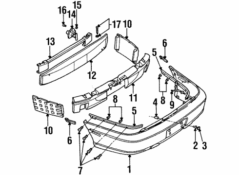 1997 Cadillac Catera Rear Bumper Diagram