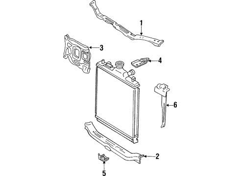 2001 Chevy Metro Brace,Front End Lower Structure Diagram for 30013377