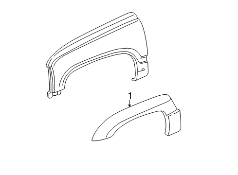 2002 Cadillac Escalade EXT Exterior Trim - Fender Diagram