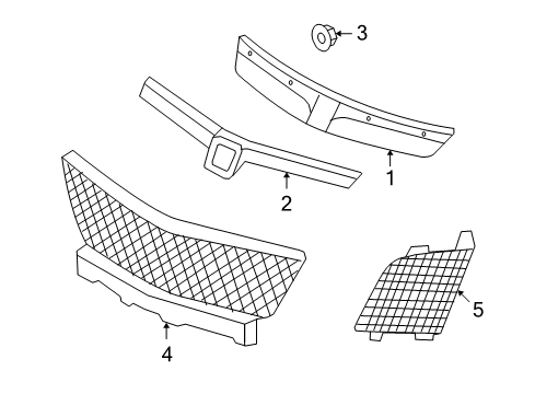 2009 Saturn Sky Insert Assembly, Radiator Grille (L.H.) Diagram for 15286229