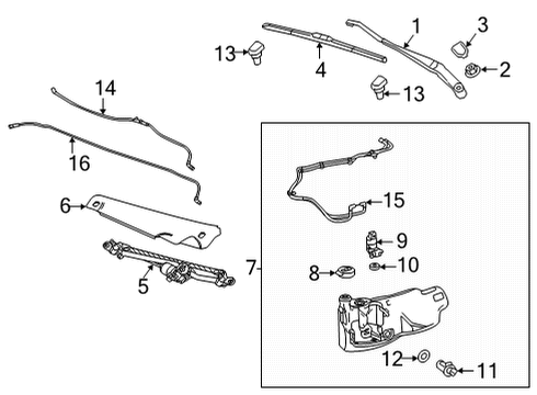 2022 GMC Yukon Wiper & Washer Components Diagram 2 - Thumbnail