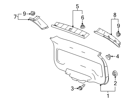 2007 Pontiac Torrent Interior Trim - Lift Gate Diagram