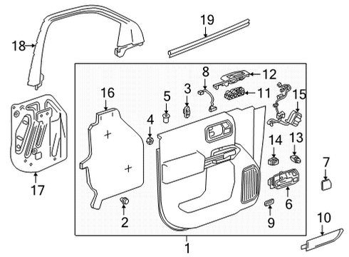 2022 GMC Sierra 2500 HD Interior Trim - Front Door Diagram 1 - Thumbnail