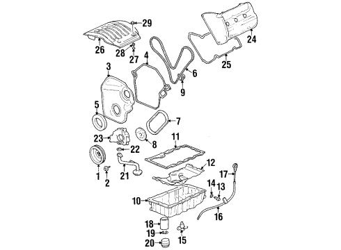 2001 Oldsmobile Aurora Engine Parts & Mounts, Timing, Lubrication System Diagram 1 - Thumbnail