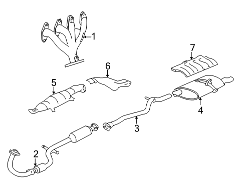 2000 Chevy Cavalier Exhaust Components Diagram 1 - Thumbnail