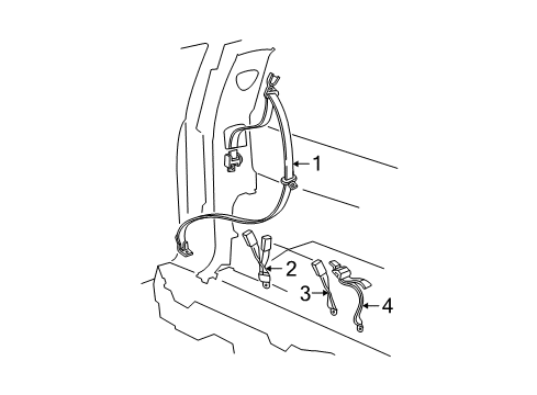 2004 GMC Sonoma Rear Seat Belts Diagram