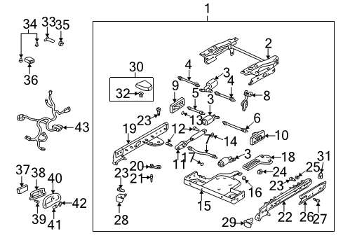 2002 Pontiac Bonneville Tracks & Components Diagram