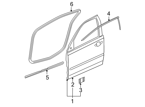 2007 Pontiac G6 Front Door, Body Diagram