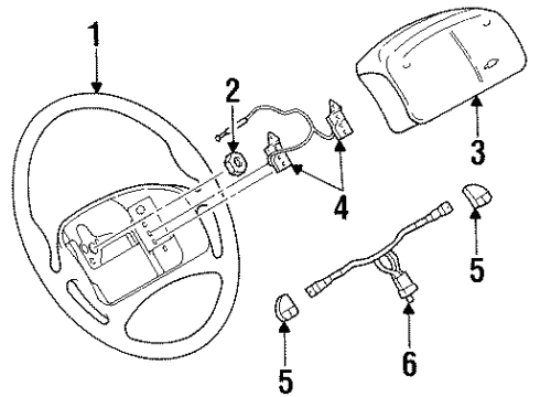 1999 Chevy Lumina Steering Column, Steering Wheel & Trim Diagram