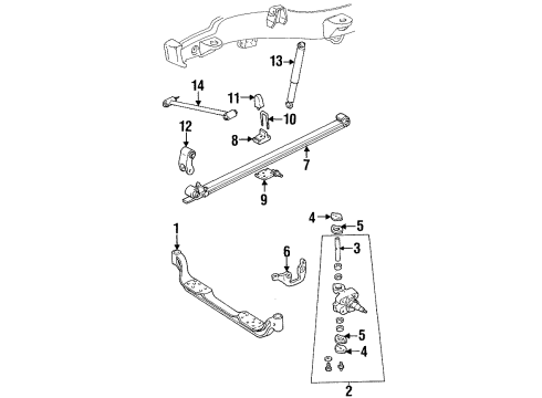 1994 GMC C3500 Front Suspension, Control Arm Diagram 1 - Thumbnail