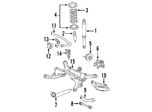 2009 Saturn Vue Rear Suspension Components, Lower Control Arm, Upper Control Arm, Stabilizer Bar Diagram