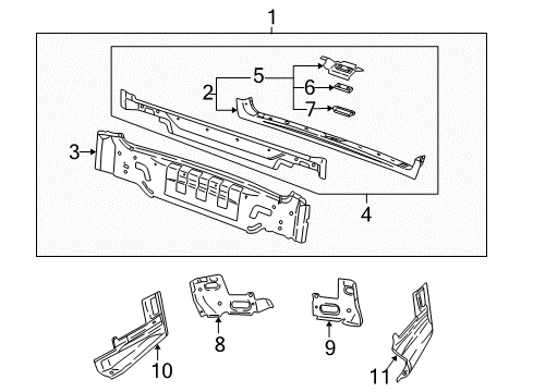 2003 Saturn LW300 Crossmember Asm,Rear Diagram for 21018907