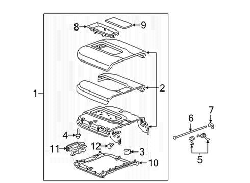 2023 GMC Sierra 2500 HD Center Console Diagram 2 - Thumbnail