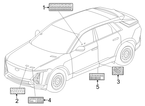 2024 Cadillac LYRIQ Information Labels Diagram