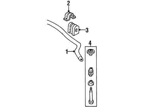 2004 Oldsmobile Silhouette Stabilizer Bar & Components - Front Diagram