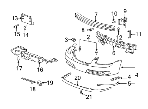 2007 Buick Lucerne Front Bumper Diagram