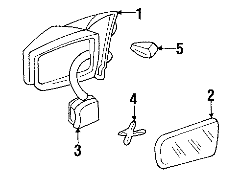 1995 Chevy Monte Carlo Mirror,Outside Rear View(Reflector Glass) Diagram for 12522230