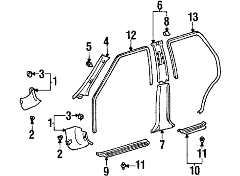 2001 Chevy Prizm MOLDING Diagram for 94859611