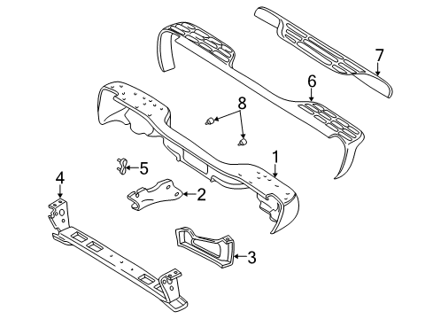 2005 Chevy Silverado 1500 Rear Bumper Diagram 1 - Thumbnail