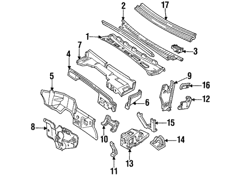 1995 GMC Yukon Cowl Diagram